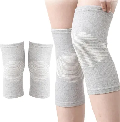 Produktbild von Bambus-Kniebandagen, 4 Stück - Kniebandage zur Unterstützung für Damen und Herren - Arthrose - Sport - Basketball - Volleyball - Laufen - Wandern