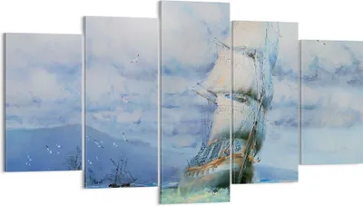 Produktbild von Bild auf Leinwand - Leinwandbild - Meer Segelschiff - 160x85cm - Wand Bild - Wanddeko - Wandbilder - Leinwanddruck - Bilder - Kunstdruck - Wanddekoration - Leinwand bilder - Wandkunst - EA160x85-3782