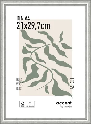 Produktbild von accent by nielsen Holz Bilderrahmen Ascot, 21x29,7 cm (A4), Silber