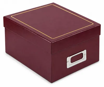 Produktbild von Tradition Photo Box für 700 Fotos 10x15 cm – elegante Fotobox mit Trennkarten, Vinyleinband, Gold- oder Silberprägung, Erinnerungsbox zur Fotoaufbewahrung - Farbe: Bordeaux