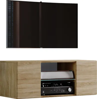 Zdjęcie produktu dla Meble TV | Płyta ścienna | Wiszące Lowboard | Wymiary H. 40 x W. 115 x D. 36 cm | Szafka ścienna - Jusa