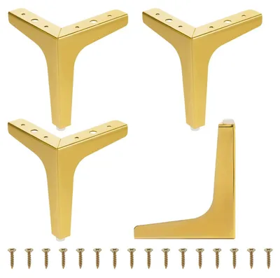 Productafbeelding van Solidchoice - Set van 4 Moderne Driehoekige IJzeren Meubelpoten 15 cm
