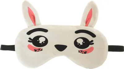 Produktbild von Schlafmaske mit Ohren Reise Relax Augen-maske Abdeckung Bett Nickerchen Augenbinde Seine Schwarz Muster Tier Kreatives Gesicht Kaninchen mit Ohren
