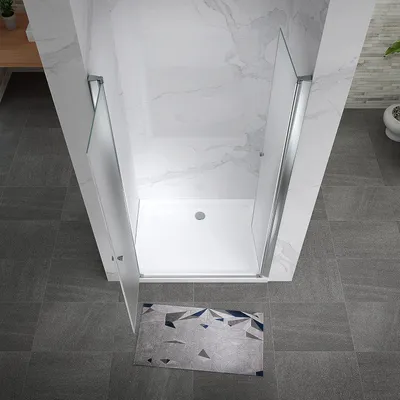 Produktbild von i-flair Duschtür 132-136 cm - Höhe: 185 cm, aus satiniertem 6 mm ESG Sicherheitsglas