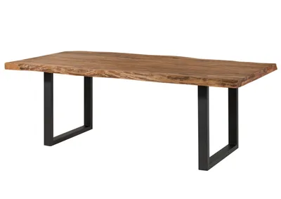 Image de MASSIVMOEBEL24 | Table à manger 200x100 en bois de Sheesham bois naturel pieds en U anthracite mat FREEFORM 5