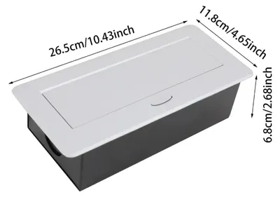 Image de Prise de table - Multiprise escamotable à encastrer - Pour bureau et table de réunion - Escamotable - Argent