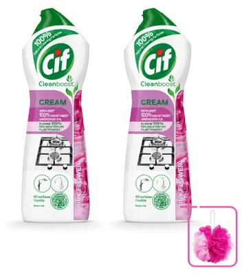 Produktbild von 2 x Cif Cream Pink Flower Schuurmiddel - 750 ml - Sparpackung - 2 Stücke