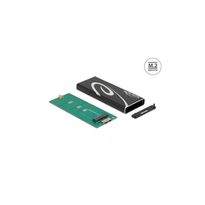 Produktbild von DeLOCK Externes Gehäuse SuperSpeed USB für M.2 SATA SSD Key B, SSD-Gehäuse, M.2, SATA, 6 Gbit/s, Hot-Swap, Schwarz