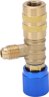 Image de Adaptateur de sécurité pour vanne de charge de fluide frigorigène en laiton 1/4in Thread pour R22 R410 R134A R404