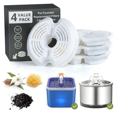 Trinkbrunnen-Filter, 4 Stück, Harz & Aktivkohle, für Katzen und Hunde