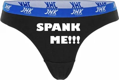 Produktbild von Damen Thong Slip - Boxer-0016-woman-black-h-S - schwarz - S - hinten - SPANK ME!!! - lustiges Motiv - Spruch - Unterwäsche - Unterhose - Freizeit - lustig