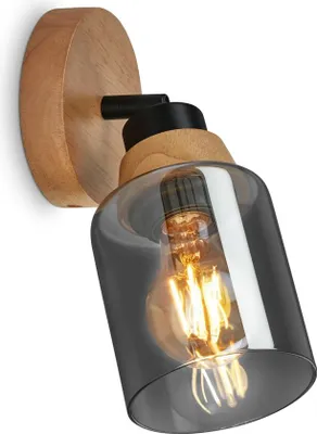 Produktbild von Spotlight, with wood, smoked glass, 1xE27/max.10W