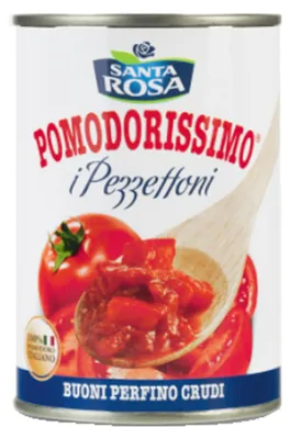 Produktbild von Pomodorissimo und Pezzentoni geschnittene Tomaten 400g - Santa Rosa