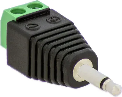 Produktbild von 1x Klinken Stecker 3,5 mm Adapter Mono > Terminal Block 2-Pin Kabel Schraub Klemmen