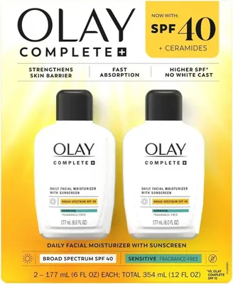 Immagine prodotto di Olay Complete + Sensitive Crema viso giorno con SPF 40, 177 ml (6 fl oz), confezione da 2 pz
