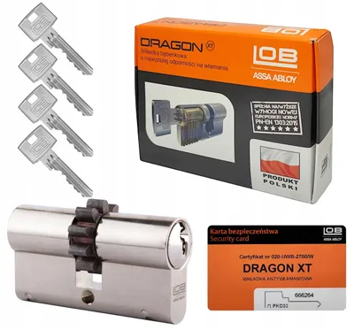 Produktbild von LOB Dragon XT Schlosszylinder 30/40mm Nikiel mit Sperrhaken