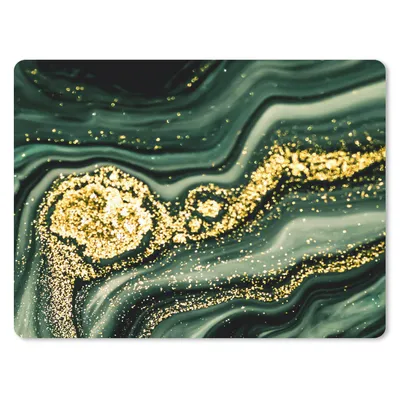 Produktbild von MuchoWow® Mauspad Mousepad Marmor - Gold - Glitter - Grün - Marmoroptik - Luxus 23x19 cm - Mousepads - Maus Mat - Pad - Mausunterlage - Schreibtischunterlage - Mauspad