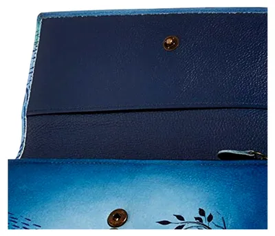 Produktbild von Damen-Geldbörse, handbemalt, echtes Leder, mehrere Taschen