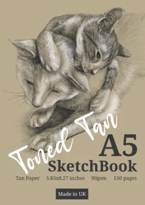 Produktbild von A5 Skizzenbuch: Naturpapier, 5.83x8.27 Zoll, 90 g/m², 150 Seiten
