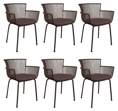 Produktbild von 6er Set Kick Collection Gartenstuhl Otis - Braun - Kunststoff - Erhältlich in vielen Farben