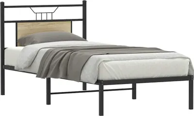 Produktbild von vidaXL Bettgestell ohne Matratze Sonoma-Eiche 75x190 cm Holzwerkstoff