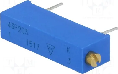 Produktbild von 1x Potentiometer: für den Einbau 750mW 20kΩ 10% M43P203KB40 THT-Potentiometer m