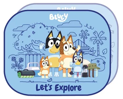 Image de Rideaux latéraux Tataway pour voiture, 44 × 35 cm, bleu (paire) – Stores pour fenêtres, protection contre le soleil et la chaleur, design coloré pour les enfants