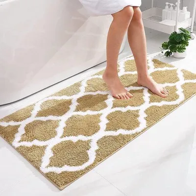 Produktbild von Famanu Antirutsch-Badmatte - Hochflor, waschbar, beige, 60 x 120 cm
