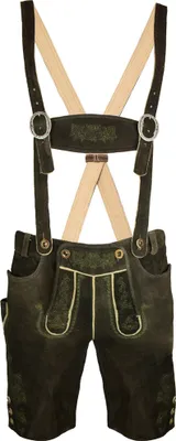 Produktbild von SCHWEIGERT´s Kurze Hirsch Lederhose Hector mit Träger - Moor Dunkelbraun | Exklusiv von MADDOX Größe: 54