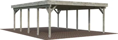 Produktbild von Doppelcarport Palmako Karl 40,6 m² 600 x 762 cm tauchgrundiert grau