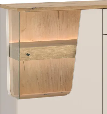 Produktbild von Wohnzimmer-Set in Kaschmir & Eiche mit Couchtisch & Sideboard, 5-teilig - CARMONA-129