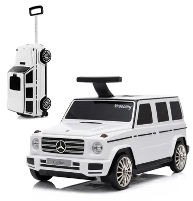 Produktbild von Mercedes G-Klasse 2-in-1-Rutschauto & Koffer - 18 bis 42 Monate - Multifunktionaler Laufwagen für Kinder - Handgepäck 12L - Weiß