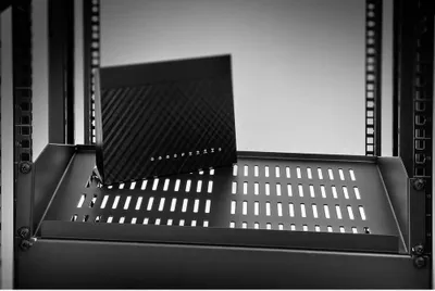 Produktbild von Renkforce RF-3432144 19 Zoll Netzwerkschrank-Geräteboden 2 HE Geeignet für Schranktiefe: ab 400 mm Schwarz