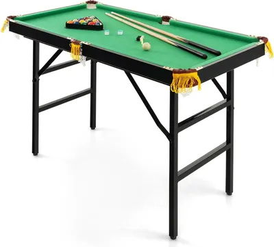 Produktbild von Billardtisch/Pooltisch - Mini 122 cm - Klappbar - Tragbar - Set mit Zubehör & Queues - Für Kinder & Erwachsene - Grün