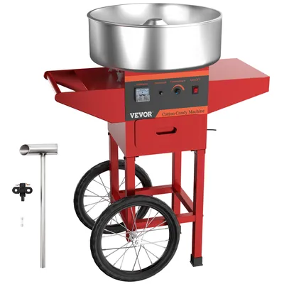 Immagine prodotto di VEVOR 1000W Macchina per zucchero filato Rosso Cotone Candy Machine Macchina per zucchero filato per uso domestico con carrello