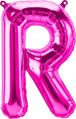 Produktbild von Folienballon Buchstabe R, pink, ca. 40 cm, für Luftbefüllung