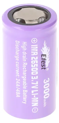 Produktbild von Efest IMR 26500 Li-Ion 3,6V - 3,7V 3000mAh mit Pluspol flach, Abmessungen 50,07x26,26mm beachten