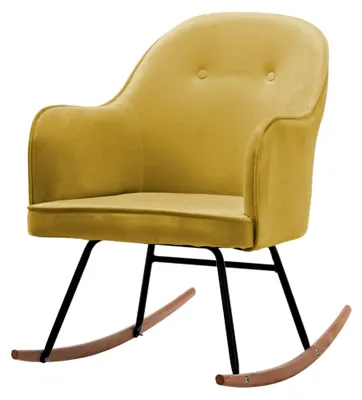 Produktbild von Schaukelstuhl, Schaukelstuhl, Senfgelb, Samt, 60 x 74 x 84 cm