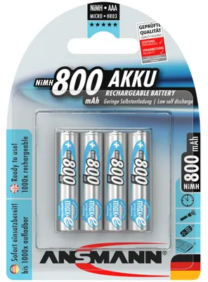 Productafbeelding van Ansmann 5035042, 1x4, Ansmann maxE NiMH batterij, Micro AAA, 800 mAh. 5035042
