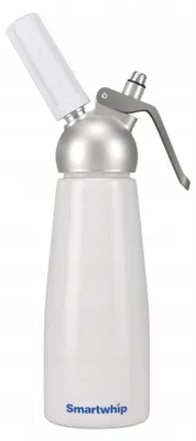 Produktbild von Sahnespender 250 ml aus Aluminium – Weiß, mit 3 Garniertüllen und Reinigungsbürste