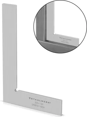Obrázek produktu pro STAHLWERK Plochý úhelník 90° 200 x 130 mm DIN 875/1 z nerezové oceli