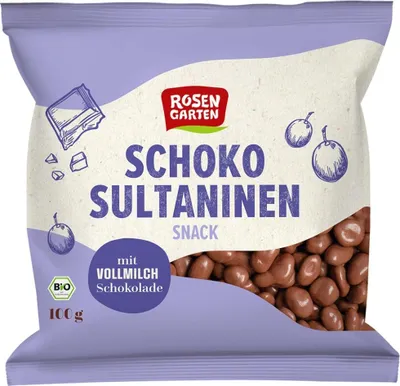 Zdjęcie produktu dla Czekoladowe rodzynki sułtańskie VM Snack 100 g, opakowanie 18 sztuk