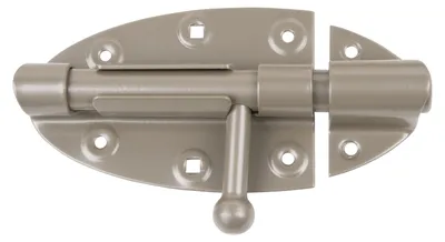 Produktbild von Alberts DURAVIS® Bolzenriegel | mit rundem Griff | perlbeige duplexbeschichtet RAL 1035 | Platte 112 x 72 | Bolzen-Ø 16 mm