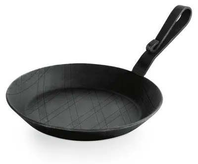Produktbild von 4x Brat- Servierpfanne Ø 28 cm Eisen mit gebogenem Hakenstiel