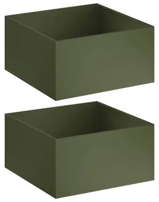 Productafbeelding van vidaXL Tuinplantpot, 2 stuks, olijgroen, 60 x 60 x 40 cm