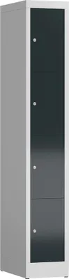 Produktbild von Schließfachschrank Fächerschrank 4 Fächer Spind 180x30x50cm lichtgrau/anthrazit X-520418