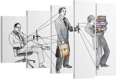 Produktbild von Bild auf Leinwand - Leinwandbild - Job Mensch mariniert Illustration - 150x100cm - Wand Bild - Wanddeko - Leinwanddruck - Bilder - Kunstdruck - Leinwand bilder - Wandkunst - EG150x100-3054