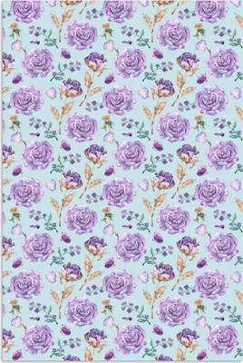 Produktbild von MuchoWow® Poster Blumen - Muster - Rosen 60x90 cm - Wanddekoration