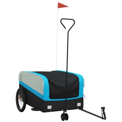 Zdjęcie produktu dla vidaXL Przyczepka rowerowa czarno-niebieska 45 kg żelazko