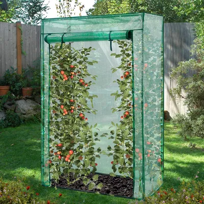 Productafbeelding van Kas met waterdichte afdekking en stalen plantenbakken, afmetingen 100x50x150 cm